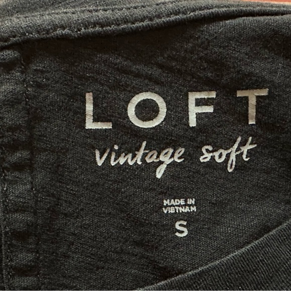 LOFT - Women's T-Shirt TOP SS Sz S "VINTAGE SOFT" - BLACK - Picture 5 of 11